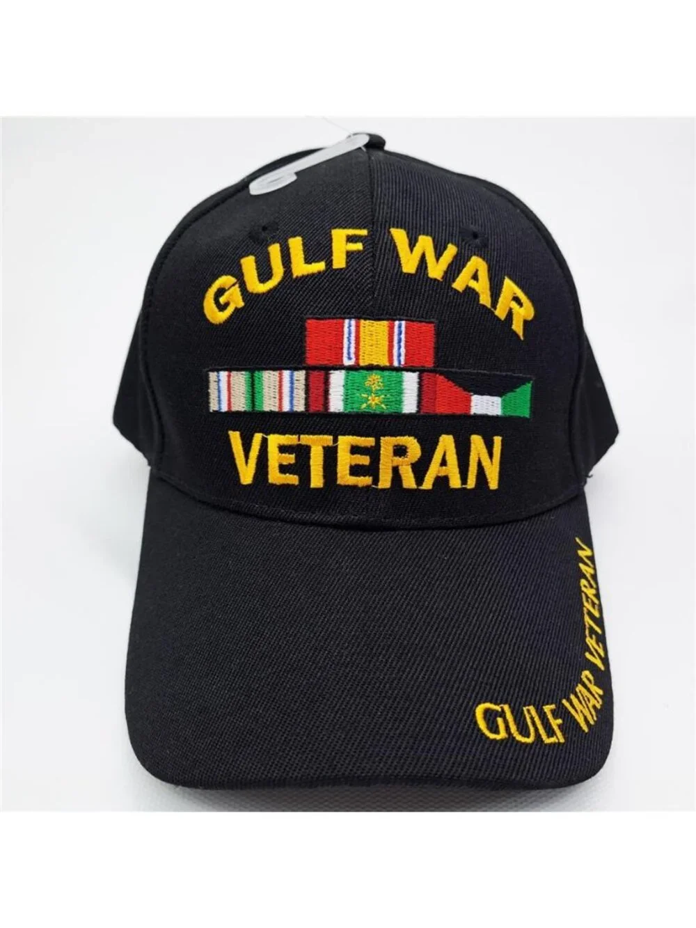 Licensed Gulf War Veteran Hat Black Campaign Ribbon Military Service Adjustable!